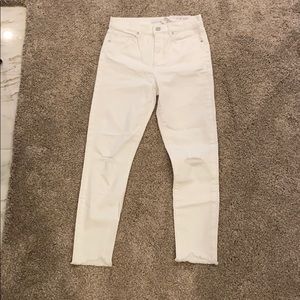 LOFT White Distressed Jeans Size 4